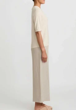 Antonelli Cotton Short Sleeve Platone Sweater In Off White Natural