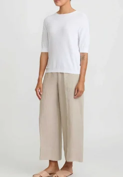 Antonelli Cotton Short Sleeve Platone Sweater In White