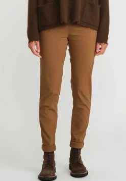 Rundholz Black Label Cotton Skinny Stretch Pants In Bronze Brown