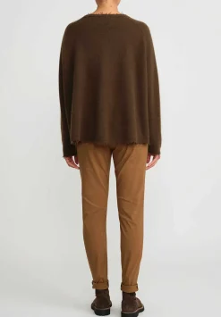 Rundholz Black Label Cotton Skinny Stretch Pants In Bronze Brown