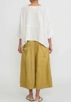 Gilda Midani Cotton Solid Dyed Short Bucket Top In White