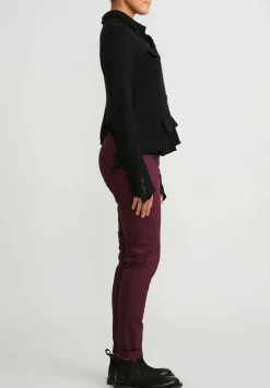 Rundholz Black Label Cotton Stretch Skinny Pants In Ruby Red
