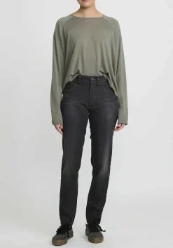 Rundholz Cotton Tapered Leg Jeans In Faded Black