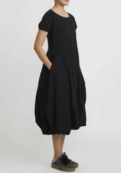 Rundholz Cotton Tulip Dress With Pockets In Black