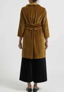 Daniela Gregis Cotton Velvet Coat In Cannella Brown