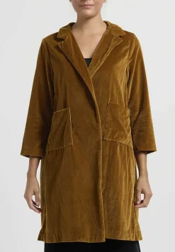 Daniela Gregis Cotton Velvet Coat In Cannella Brown