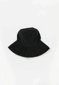 Album di Famiglia Cotton Velvet Wide Brim Hat In Slate Grey