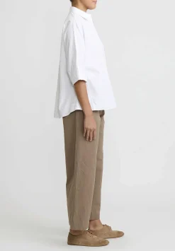Casey Casey Cotton Waga Short Sleeve Shirt In White