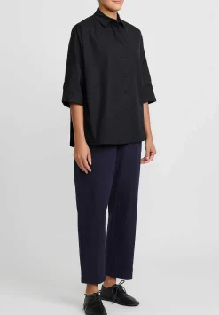 Casey Casey Cotton Waga Short Sleeve Shirt In Black