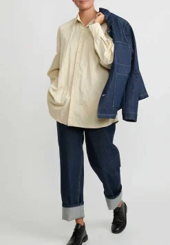 Toogood Crumpled Satin ''Storyteller'' Shirt In Raw White