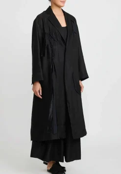 A Tentative Atelier Deconstructed Oversize Judit Twist Coat In Black