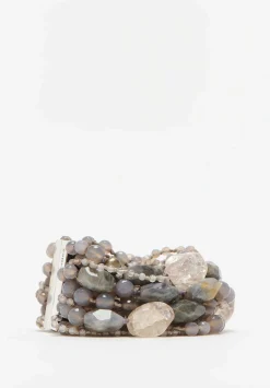 Monies Diamond Quartz, Agate, Freshwater Pearl And Labradorite Bracelet