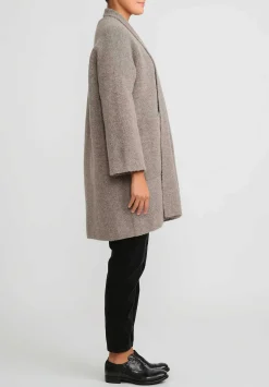 Lauren Manoogian Double Face Baby Alpaca Wide Coat In Granite Taupe