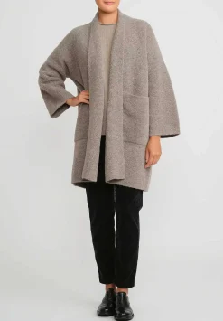 Lauren Manoogian Double Face Baby Alpaca Wide Coat In Granite Taupe