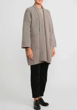 Lauren Manoogian Double Face Baby Alpaca Wide Coat In Granite Taupe