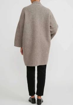 Lauren Manoogian Double Face Baby Alpaca Wide Coat In Granite Taupe