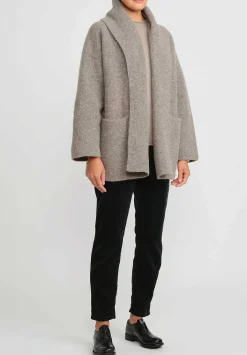 Lauren Manoogian Double Face Coat In Granite Taupe