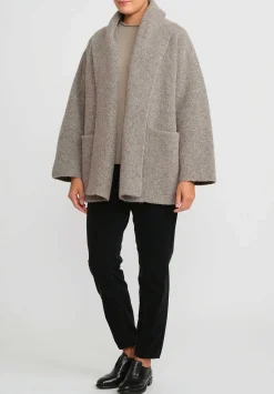 Lauren Manoogian Double Face Coat In Granite Taupe