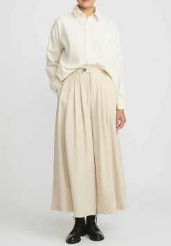 A Tentative Atelier Drapey Flared Pants In Natural