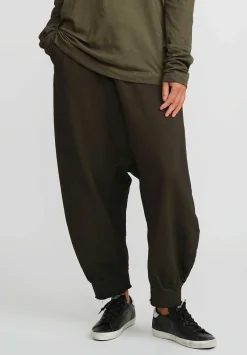 Rundholz Dip Drop Crotch Jogger Pant In Khaki Cloud Green