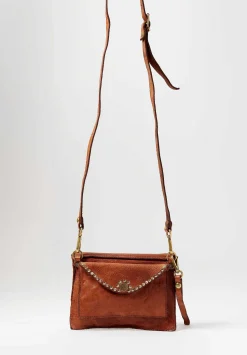 Campomaggi Duo Of Riveted Shoulder Bags In Cognac Brown