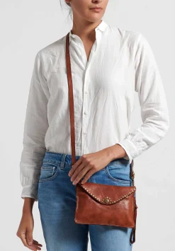 Campomaggi Duo Of Riveted Shoulder Bags In Cognac Brown
