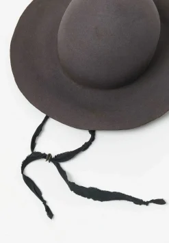 Horisaki Design & Handel Easy Burnt Rabbit Soft Wide Brim Hat In Grey