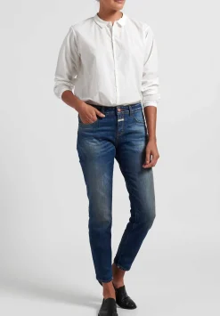 Closed Faded ''Whisker'' Jeans In Dark Blue