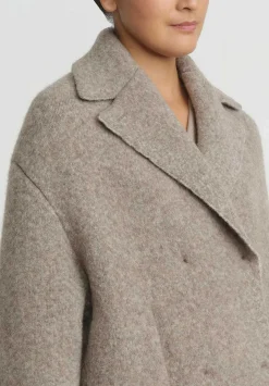Boboutic Felted, Knit Short Coat In Natural Brown Melange