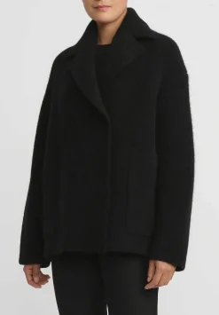 Boboutic Felted, Knit Short Coat In Black