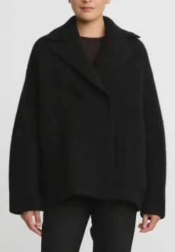 Boboutic Felted, Knit Short Coat In Black