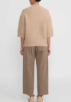 Lauren Manoogian Fleece Crewneck Sweater In Camel Brown
