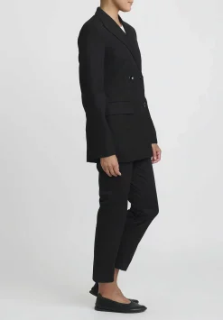 Jil Sander Fluid Double Breasted Jacket In Black