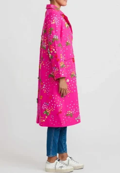 Péro Forget-Me-Knot Wool Coat In Pink