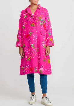 Péro Forget-Me-Knot Wool Coat In Pink