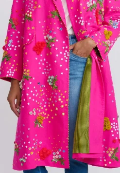 Péro Forget-Me-Knot Wool Coat In Pink