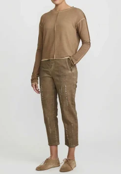 Umit Unal Garment Dyed Long Sleeve T-Shirt In Terra Brown