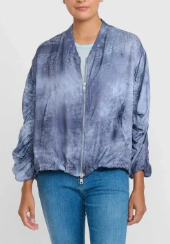 Giorgio Brato Hand Dyed Zip-Up Jacket In Midnight Blue