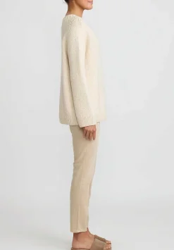 Wommelsdorff Hand Knit Alva Cashmere Sweater In Off White/Oatmeal