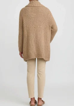 Wommelsdorff Hand Knit Cashmere & Silk Ava Cardigan In Caramel Camel Brown