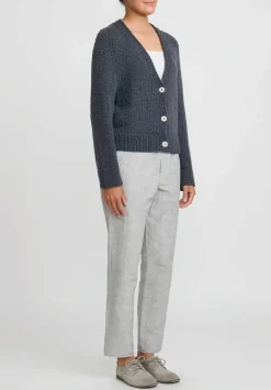Wommelsdorff Hand Knit Cashmere Willa Cardigan In Vintage Grey