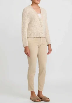 Wommelsdorff Hand Knit Cashmere Willa Cardigan In Sand Oatmeal Brown