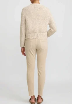 Wommelsdorff Hand Knit Cashmere Willa Cardigan In Sand Oatmeal Brown