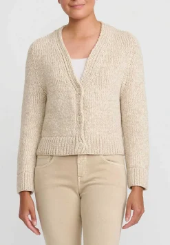 Wommelsdorff Hand Knit Cashmere Willa Cardigan In Sand Oatmeal Brown