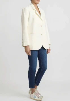 Péro Handmade Linen ''Simple'' Jacket In Ivory White