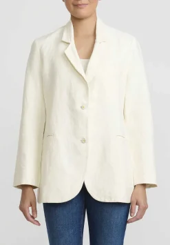 Péro Handmade Linen ''Simple'' Jacket In Ivory White