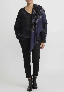 Avant Toi Hand-Painted Cashmere & Silk V-Neck Sweater In Nero Black