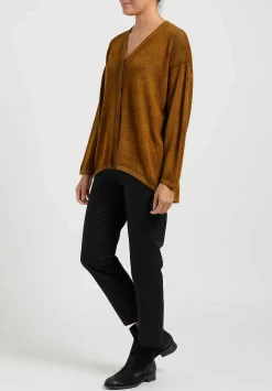 Avant Toi Hand-Painted Cashmere Cardigan In Nero Cantharellus Brown