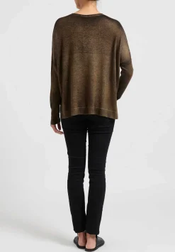 Avant Toi Hand-Painted Cashmere Cardigan In Nero Sughero Brown