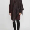 Avant Toi Hand-Painted Cashmere Stola Scarf In Nero Seppia Purple